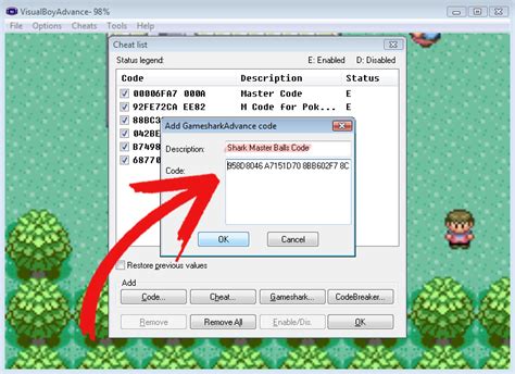 pokemon emerald gameshark codes.